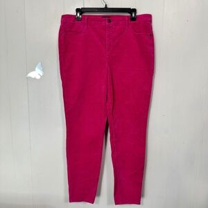Talbots Women's Corduroy Jeggings Size 14 Hot Pink High Rise Casual Pants